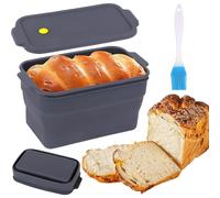 mumisuto Silicone Loaf Tin,Non Stick Silicone Bread Pan with Lid and Brush,Rectangle Baking Trays Moulds,Reusable Bakeware Cake Moulds for Homemade Breads, Cakes, Brownies, BPA Free & Oven Safe (1)