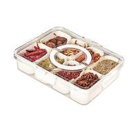 mumisuto Snack Serving Tray with Lid, Candy and Nut Serving Container, Removable Divided Platter Food Storage Containers with 8 Compartment for Christmas Party, Veggies, Snack, Fruit, Nuts (1)