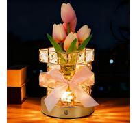 mumisuto Tulip Lamp, Rechargeable Wireless Flower Lamp, 3 Colours Small Night Light Gift for Christmas, Valentine's Day, Mother's Day