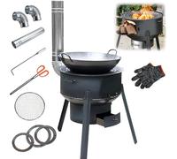 mumisuto Wood Burning Stove, Portable Camping Log Burner, Log Burner Detachable Shed Firewood Stove, Outdoor Cooking Stove with Camping Tools for Cooking, Camping, Hiking, Fishing, Backpacking, BBQ