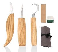 mumisuto Wood Carving Tools Set, 5Pcs High Manganese Steel Hand Wood Whittling Kit for Beginners, Woodworking Carving Tool with Spoon Knife, Woods Whittling, Chip Carvings Tools and Storage Bag