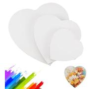 Mumjooyi Blank Canvas for Painting, Canvas, Heart Shape, Pack of 3, Stretched Canvas Frame, Heart Shape, Cotton Canvas for Painting, Drawing, Home Decorations, 10/15/20 cm (Heart-shaped)