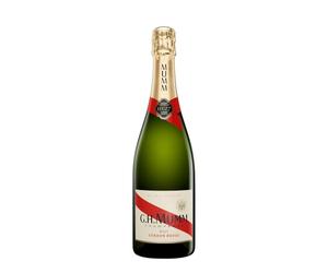 Mumm Cordon Rouge Brut | Golden Yellow Colour with Delicate Bubbles, Aromas of Ripe Fruit, Crafted in France, Ideal for Celebrations