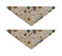 Mummies and Halloween Elements Pet Neck Scarf Soft Light Skin Set of 2 for Daily Wear Pets Want to Ddress Up 30 × 12 2in