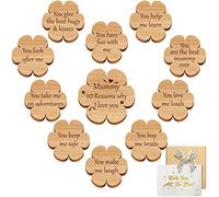 Mummy 10 Reasons Why I Love You Wooden Flowers and Gift Box Set Gifts to Mother from Son Daughter with Card Envelop Gift Box on Birthday Christmas Mother's Day Presents