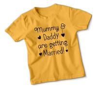 Mummy and Daddy are Getting Married Kids T Shirt Wedding Announcement Tee for Boys Girls Engagement Photo Prop