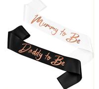Mummy and Daddy To Be Sash Set, Satin Baby Shower Sash for Mum, Perfect for Baby Shower Parties, Gender Reveals and Celebrations