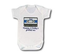Mummy and Daddys Greatest Mix Baby Vest Mixtape babyvest Cassette Gift Newborn Baby Gift Pregnancy