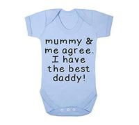 Mummy and me Agree. I Have The Best Daddy [FD19] Baby Grow Vest, 3-6 Months, Pastel Blue