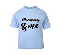 Mummy and me (Text) [MD19] Short Sleeve Cotton Toddler t Shirt, 3-4 Years, Pastel Blue