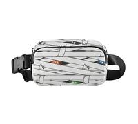 Mummy Bandages Happy Halloween Spiders Cute Fanny Pack Waist Bag for Men Women Water Resistant Crossbody Sport Bag with Adjustable Strap for Travel Shopping Running, Multicolor, One Size, Waistpack