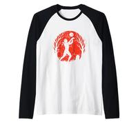 Mummy Basketball Shot Under Moon Raglan Baseball Tee