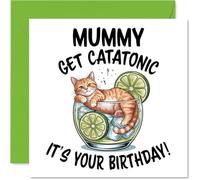 Mummy Birthday Card - Catatonic - Happy Birthday Card for Mummy from Son Daughter, 145mm Cute Animal Design Bday Greeting Cards
