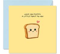 Mummy Birthday Card - Little Toast To You - Happy Mother's Day Card for Mummy Mum from Son Daughter, 145mm Funny Humour Pun Bday Greeting Cards