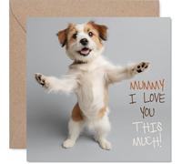 Mummy Birthday Card - Pawfect! - Happy Birthday Card for Mummy from Son Daughter, 145mm Dog lover Bday Greeting Cards