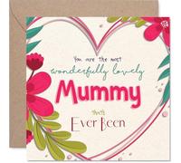 Mummy Mothers Day Card - The Most Wonderfully Lovely - Happy Birthday Card for Mummy from Son Daughter, 145mm Colourful Floral Design Birthday Greeting Cards