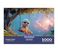 Mummy Boy Playing on A Swing 1000 Piece Eco-friendly Paper Jigsaw Puzzles Cute Mummy Vibrant Imagery Family Game Jigsaws As Home Decoration70x50cm/1000pcs