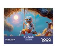 Mummy Boy Playing on A Swing 1000 Piece Eco-friendly Paper Jigsaw Puzzles Whimsical Mummy Vibrant Imagery Creative Game Puzzles As Home Decoration70x50cm/1000pcs