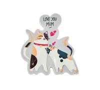 Mummy Cat and Kitten Hugging Cute Cute 3D Fridge Magnet Gift for Mum or Pet Lovers, Birthday, Christmas, Valentine's Day, from Daughter or Son