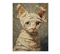 Mummy Cat Painting Artwork Distinctive Jigsaw Puzzle for Adults, 500 PCS