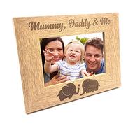 Mummy Daddy and Me Wooden Photo Frame Gift (5 x 7 Inch)