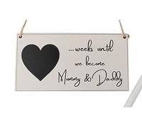 Mummy & Daddy to Be Baby Countdown Chalkboard Plaque - Pregnancy Count Down New Mum and Dad Gift Sign by ASVP Shop®