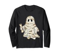 Mummy Ghost Kawaii Ancient Egypt Spooky Season Quilt Long Sleeve T-Shirt