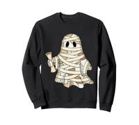 Mummy Ghost Kawaii Ancient Egypt Spooky Season Quilt Sweatshirt