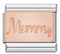 Mummy Gift Mum Rose Gold Silver 9mm Italian Charm Compatible With Nomination Bracelet