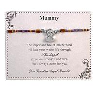 Mummy Guardian Angel Bracelet On Beaded String With Envelope Gift Idea
