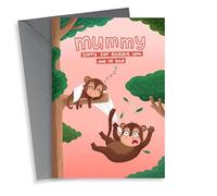 Mummy has a monkey in her bed card