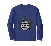 Mummy Head in Front of The Spook House - Halloween Design Long Sleeve T-Shirt