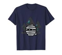 Mummy Head in Front of The Spook House - Halloween Design T-Shirt