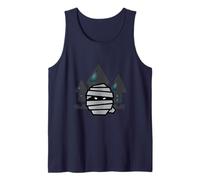 Mummy Head in Front of The Spook House - Halloween Design Tank Top