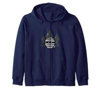 Mummy head in Front of the Spook House - Halloween Design Zip Hoodie