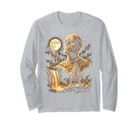 Mummy Howling at the Moon Meme Halloween Costume Long Sleeve T-Shirt