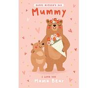 Mummy I Love You Mama Bear Happy Mother's Day Card Lovely Verse
