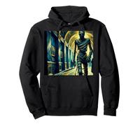 Mummy in the Museum, Van Gogh Starry Night Style, Halloween Pullover Hoodie