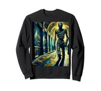 Mummy in the Museum, Van Gogh Starry Night Style, Halloween Sweatshirt