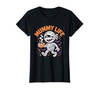 Mummy Life Halloween Coffee Lover Funny Spooky Cute Design T-Shirt