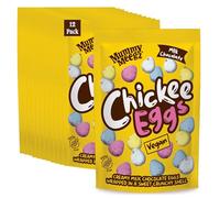 Mummy Meegz Chickee Eggs Case Pack of 12 Snack Bags (80g Each) - Vegan Chocolate Eggs, Bite-Sized Chocolate for Sharing. No Palm Oil.