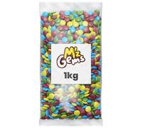 Mummy Meegz M’z Gems Vegan Chocolate 1kg Bulk Bag - Colourful Chocolate Beans with Crunchy Shell & Creamy Centre, Palm Oil Free, Sharing, Baking & Events