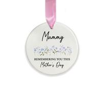 Mummy Memorial Ornament, Remembering You This Mother’s Day, In Loving Memory Mummy Mum Remembrance Ceramic Decoration Gift (Round)