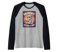 Mummy Needs A Nap Halloween Funny Coffee Raglan Baseball Tee