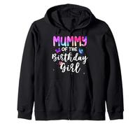 Mummy Of The Birthday Girl Butterfly Theme Family Bday Party Zip Hoodie