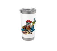 Mummy Riding Pirate Shark Halloween Stainless Steel Insulated Tumbler