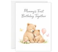 Mummy’s First Birthday Together Card from Baby - Cute Bear Birthday Card - First Birthday as a Mum - New-Mum Gift - A5 Size