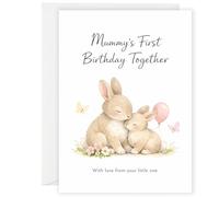 Mummy’s First Birthday Together Card from Baby - Cute Bunny Birthday - First Birthday as a Mum - New Mum Gift - A5 Sized