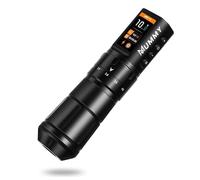 Mummy Scepter Tattoo Machine Pen, 2.4-4.2mm Adjustable Stroke Tattoo Pen with OLED Display&1800mAh Battery, Cordless Rotary Tattooing Gun for Professional Artist and Beginner(black)