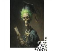 Mummy Skeleton Portrait Holding A Diploma1000 Piece Impossible for Adults Games Gifts Kids Challenge Jigsaw